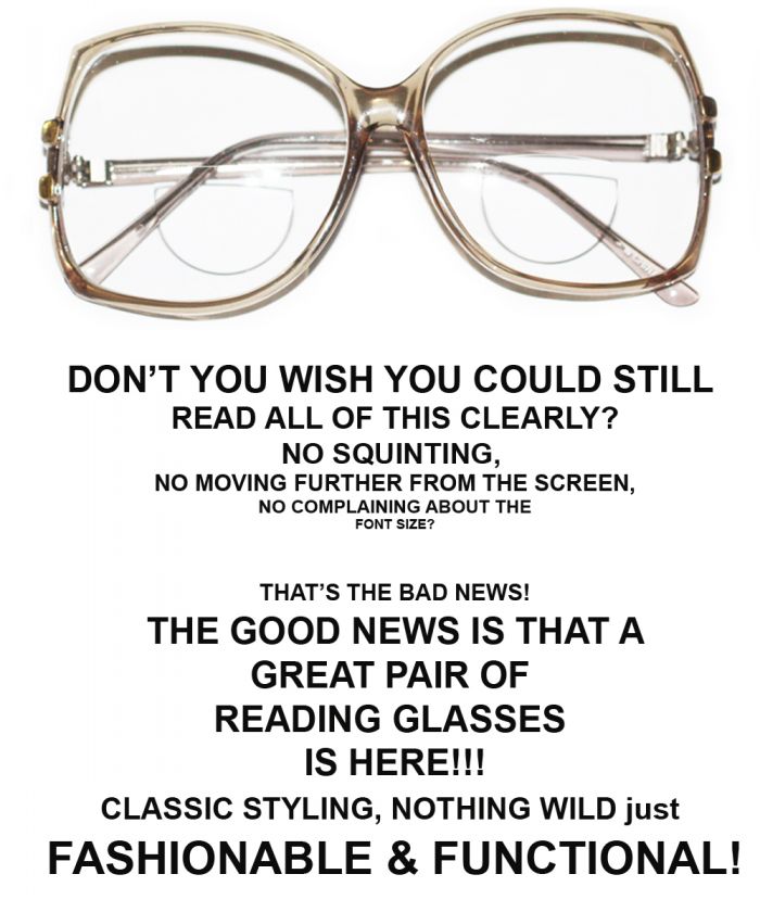 BIFOCAL great BIG READING GLASSES full frames UBER COOL  