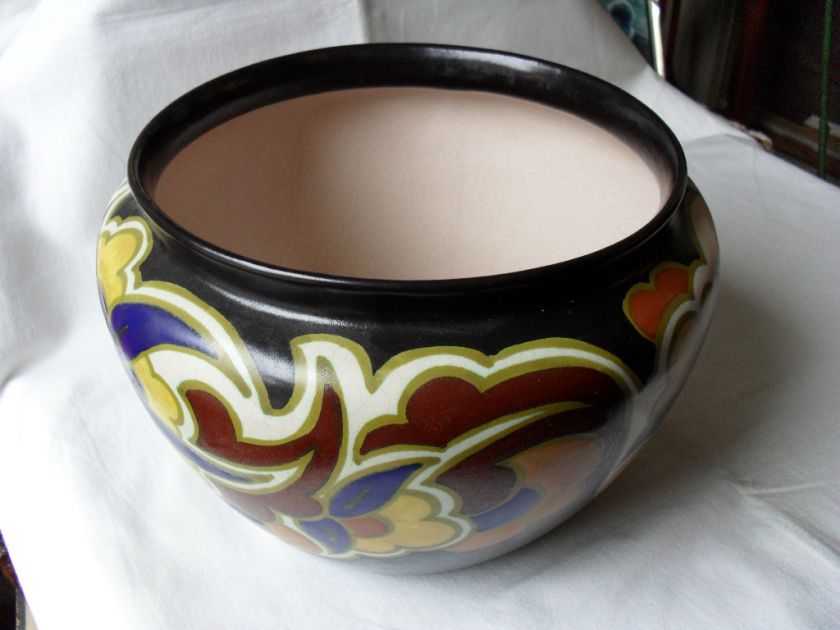 Large Dutch art pottery Gouda planter by Gelria Arnhem  