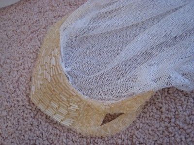 1920S ART DECO WEDDING DRESS & TIARA + VEIL FRENCH NET  