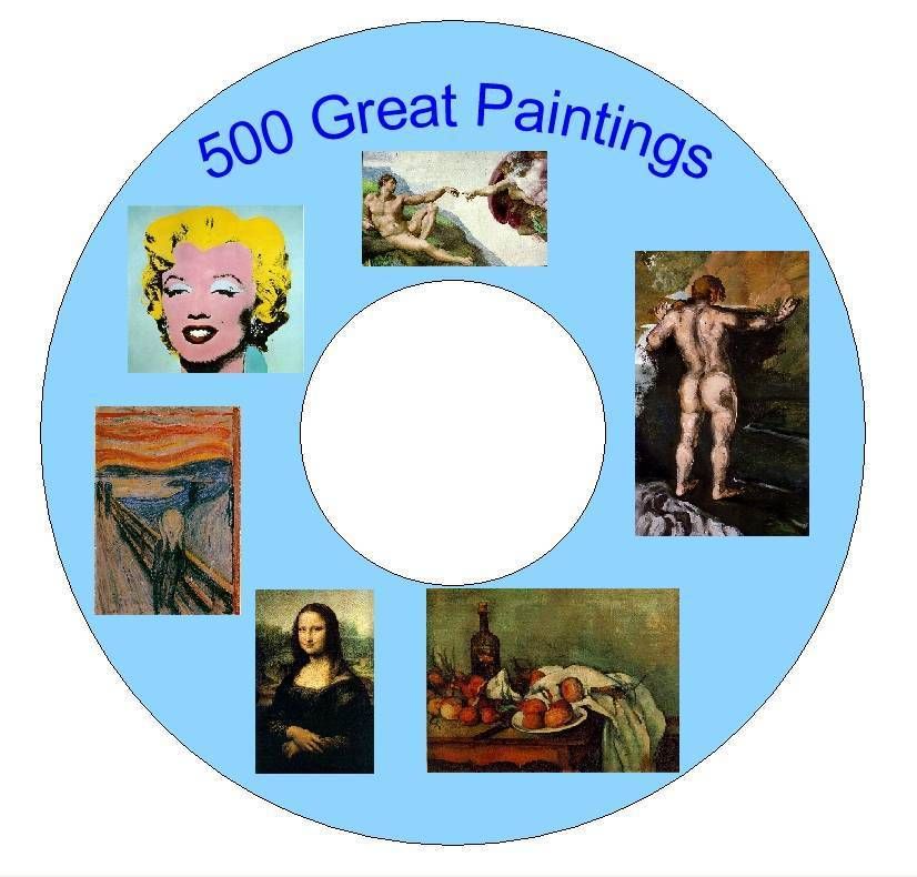 500 Great Paintings Famous Artists Old Images Craft CD  