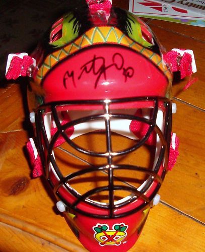 Marty Turco Signed Blackhawks Mini Goalie Mask W/COA  