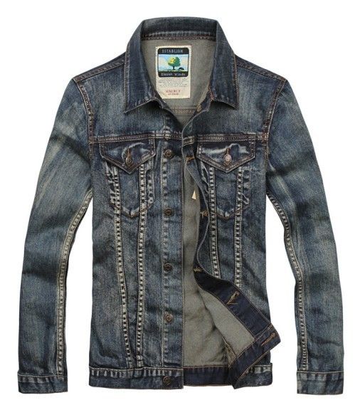 Mens Denim Jean Jacket Unlined Trucker Coat Mens Jackets BRAND NEW 