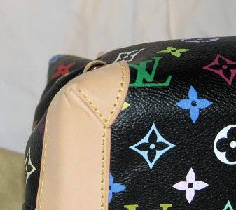   LOUIS VUITTON Monogram Multicolor Audra Black Handbag Black  