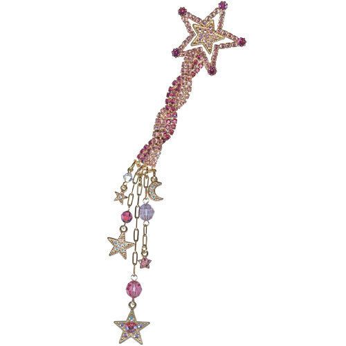   FOLLY WIZARD OF OZ GLINDAS FAIRY WAND PINK AURORA BOREALIS CRYSTAL PIN