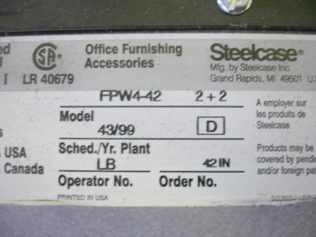 Quantitiy of 2   Steelcase Avenir Powerway, Model FPW3 42 (2+2 