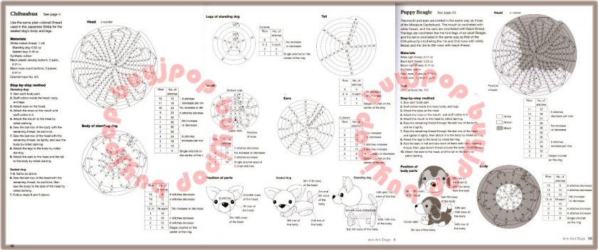 English Version Japanese Crochet Craft Pattern Book Amigurumi Ami DOG 