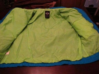 Vintage 1980s Columbia Mens Ultra Neon Blue Retro Nylon Winter Ski 