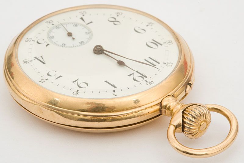   18K SOLID GOLD FRITZ PIGUET? L. BACHMANN SWISS OPEN FACE POCKET WATCH