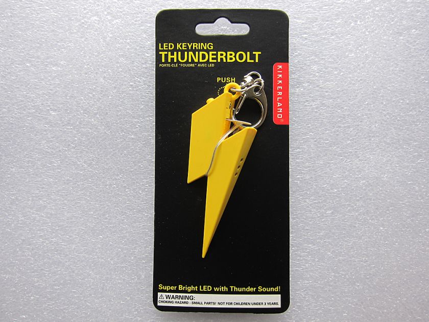 KIKKERLAND THUNDERBOLT FLASH LED KEY CHAIN TOY KEY RING KEYCHAIN 