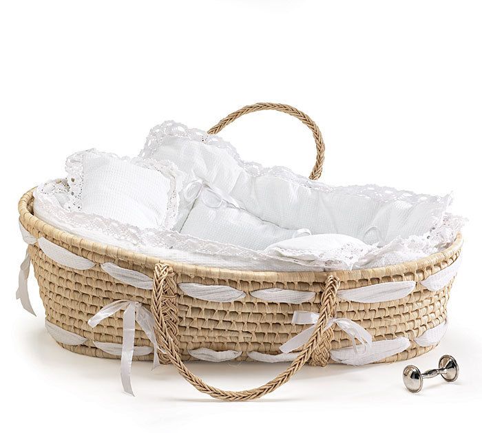 MOSES BASKET BASSINET BLANKET SET WHITE B 9710168~~  