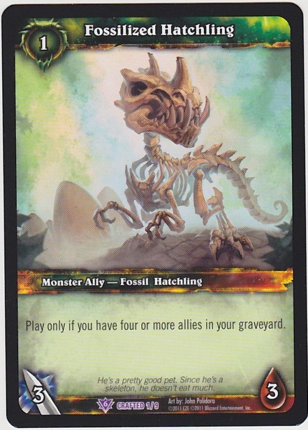 WoW TCG Throne of Tides FOSSILIZED HATCHLING Crafted  