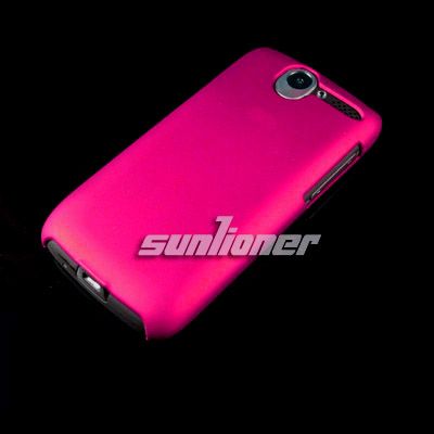 HTC Desire Bravo G7 HARD RUBBER CASE+Screen Guard .HOT PINK  