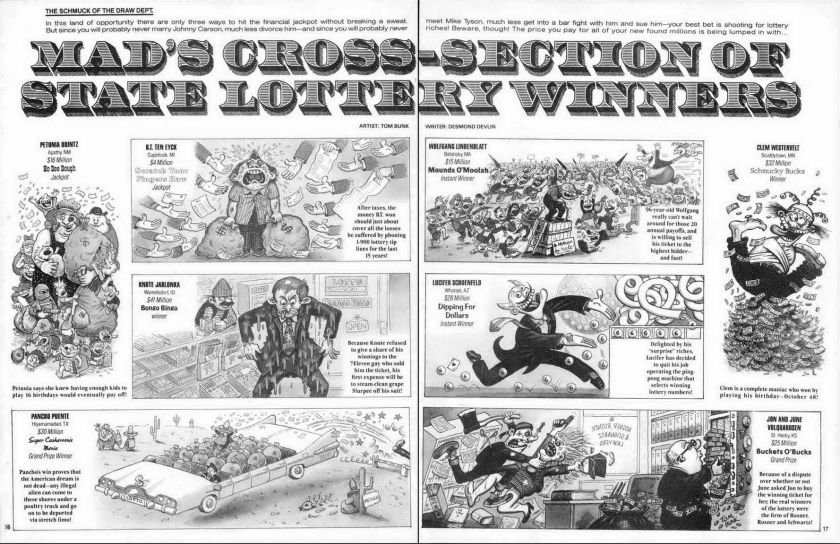 TOM BUNK   MAD MAGAZINE #313 LOTTERY KNUTE ORIG ART  