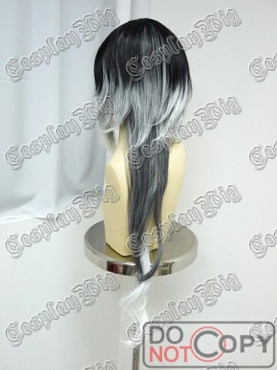 MARCHEN SOUND HORIZON BLACK WHITE long cosplay wig  