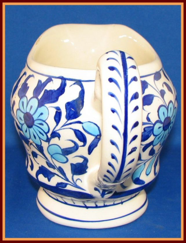 Multani Blue Hand Painted Pitcher with Blue Flowers  