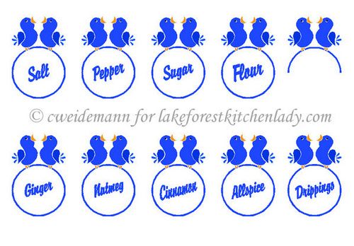 Decals for 50s Vintage Milk Glass Spice Jars Bluebirds  