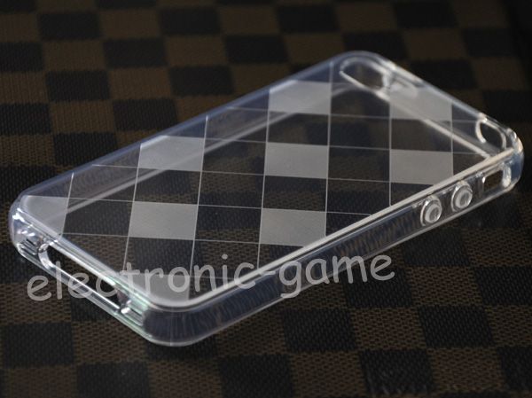 Clear Argyle Soft Rubber Gel TPU Case for Iphone 4 4G  