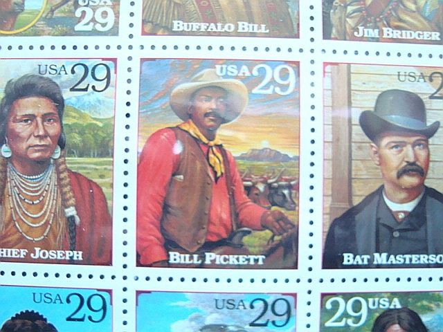 1994 US STAMPS LEGENDS OF THE WEST ERROR SHEET SC.#2870  