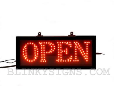   Flashing Ultra Bright Red LED Sign 16x7 New Rectangle SVV SY OPEN1 R