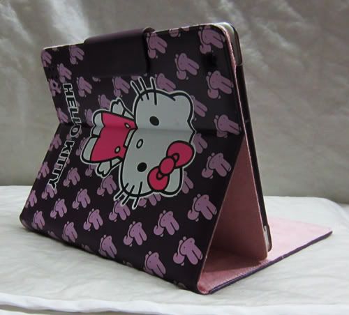 Hello Kitty leather case cover sleeve stand for apple iPad 2 purple 