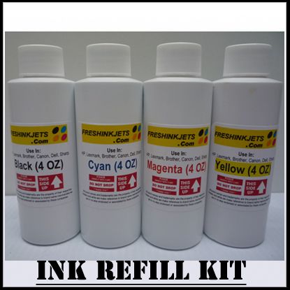 Bulk 4 oz X 4 Combo refill ink for Brother LC61 LC 61  