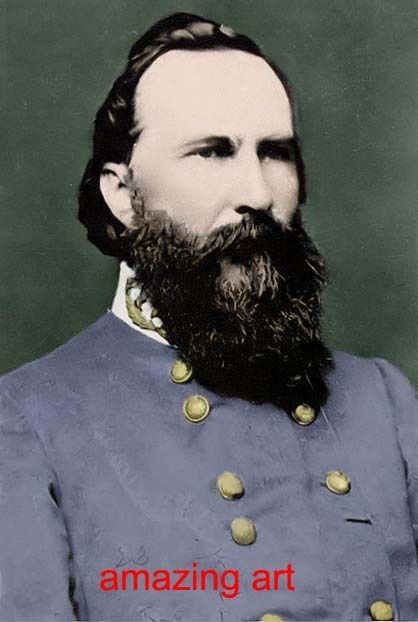 Civil War Painting General James Longstreet in Color  