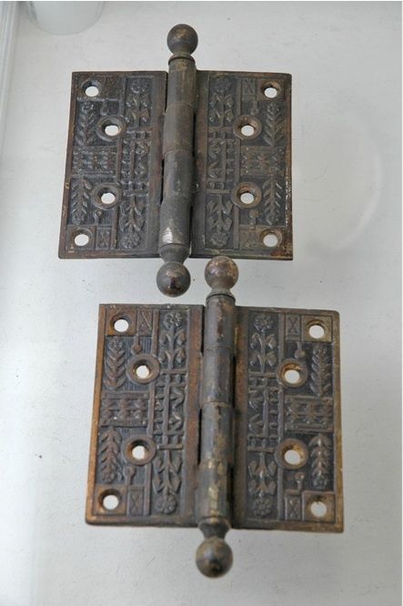    Antique Eastlake ornate door butt hinges. No screws included