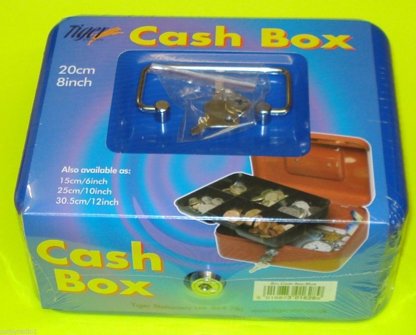 TAXI COIN & CASH HOLDER METAL BOX TRAY & HANDLE & KEYS METER MONEY 