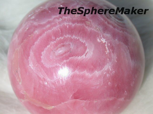 Siaz RHODOCHROSITE SPHERE PINK STALACTITE GEMSTONE CRYSTAL BALL 1.6 