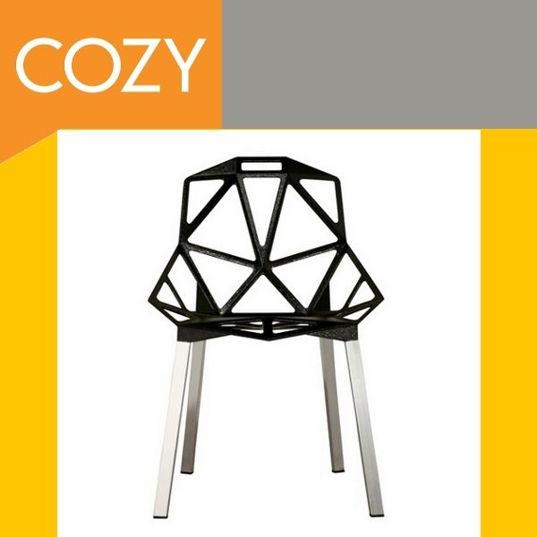 Aluminum CHAIR ONE stackable dining chair outdoor Set 4  