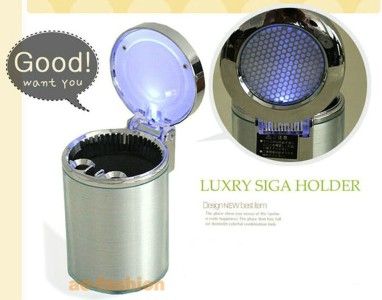 New Portable Car Auto LED Light Cigarette Smokeless Ashtray Holder 