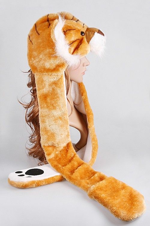 Cartoon Animal Tiger Cap Earmuff Scarf Gloves hat H2705  