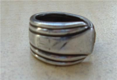 Vtg Silverware Spoon Ring Silverplate ART DECO Band  