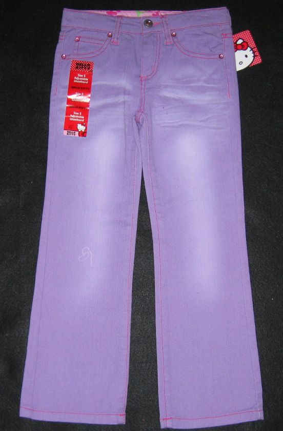 Hello Kitty Pants Jeans Clothing Girls size 5 6 Purple  