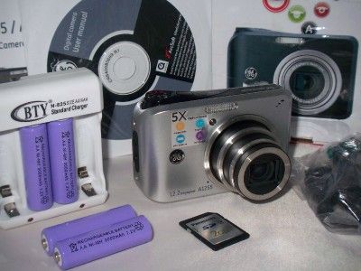 GE A1255 12.2 MP Digital Camera   Silver smart series 5x optical zoom 