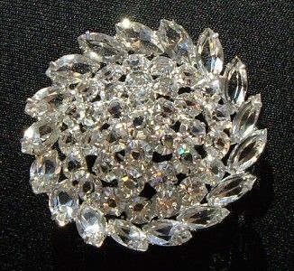 SPARKLING~Christian Dior Sterling CRYSTAL Pin Brooch  