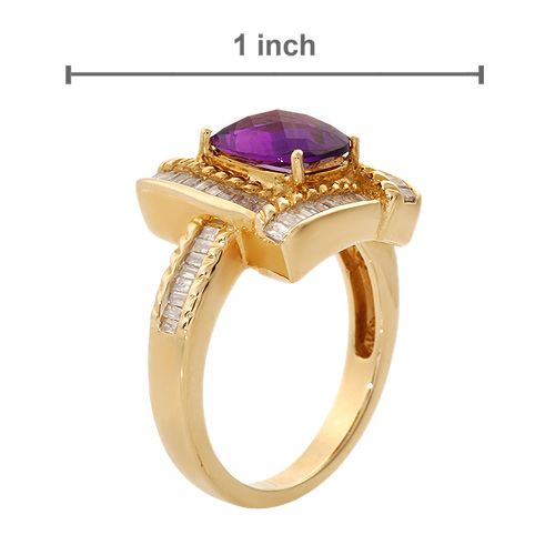 FPJ 2.29 CTW Amethyst 14K Gold Ring Size 7  