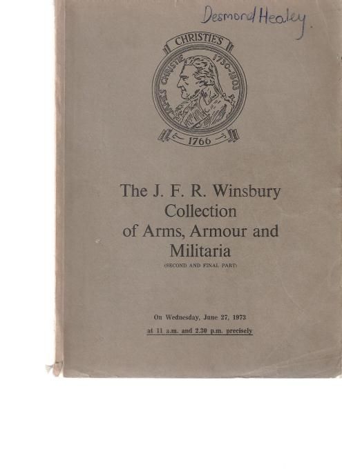 Christies Auction Catalog Winsbury Collection Arms 1973  