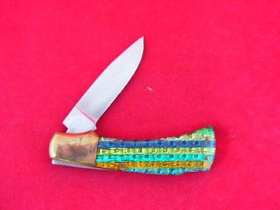 Vintage Parker Cut. Co. CHRISTMAS TREE Handles Mustang Folding Knife w 