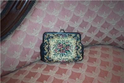 Antique needlepoint clutch bag  