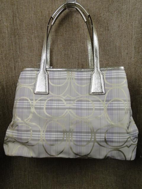 Coach Signature Stripe Plaid Framed Carryall Multicolor 17213  