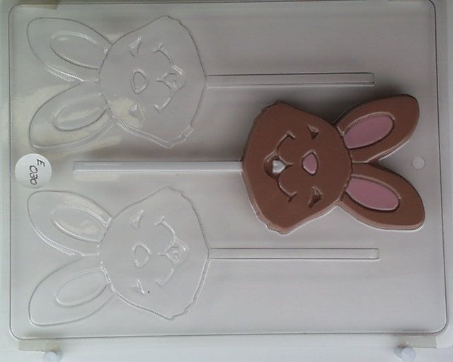 CUTE SMILING BUNNY FACE LOLLIPOP CANDY MOLD (E030)  