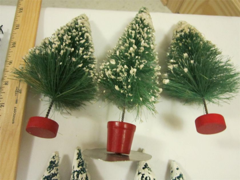 BRISTLE BRUSH BOTTLE PLASTIC XMAS TREES SANTA VINTAGE  