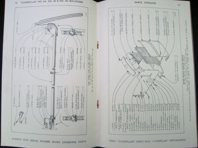 1953 CAT Caterpillar # 44 Hydraulic Parts Manual Book  