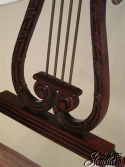 9561 Federal Mahogany Lyre Side Window Bench Settee  