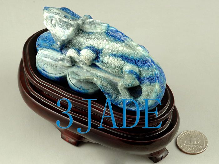 Natural Lapis Lazuli Carving/Sculpture Lizard Statue  