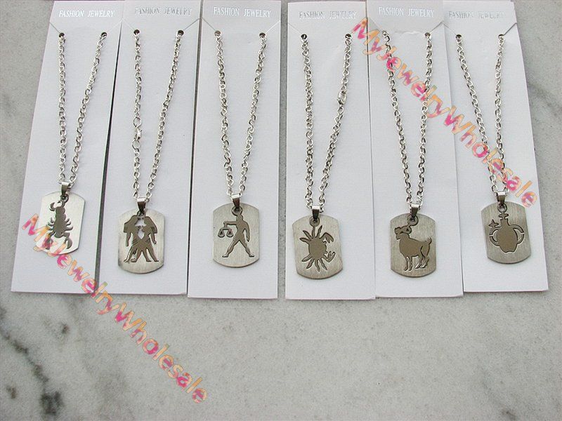 wholesale lots 12 piece 12 constellations Stainless steel Pendant 