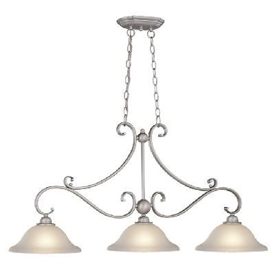   Pendant Lighting Fixture, Brushed Nickel, Frost Seeded Glass  