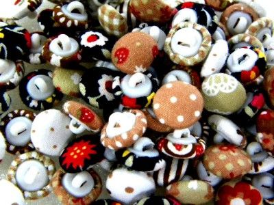 30 PCS ASSORTED FABRIC SHANK BUTTONS 17MM COVERED B1041  