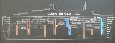 CUNARD LINE RMS QE2 RARE HUGE DIRECTIONAL SIGN 1972  